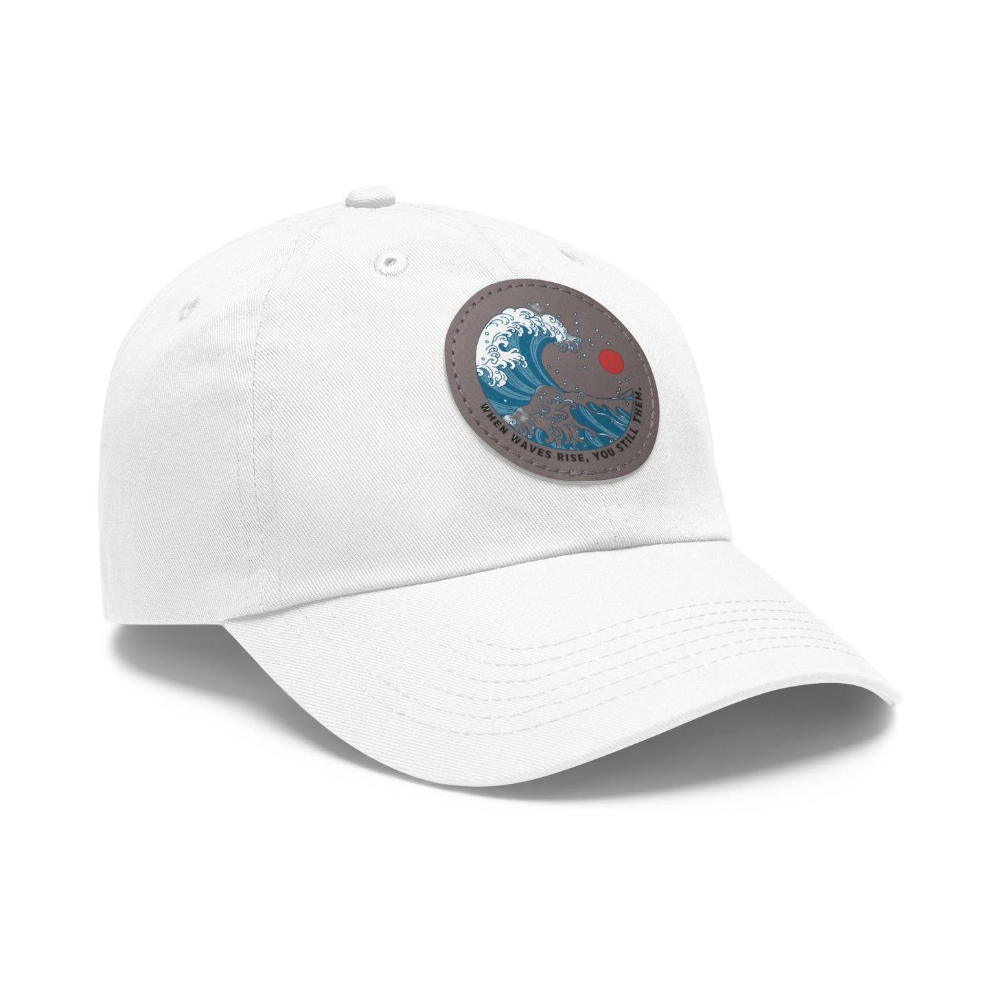 ‘Wind & Waves” - Dad Hat with Leather Patch (Round)