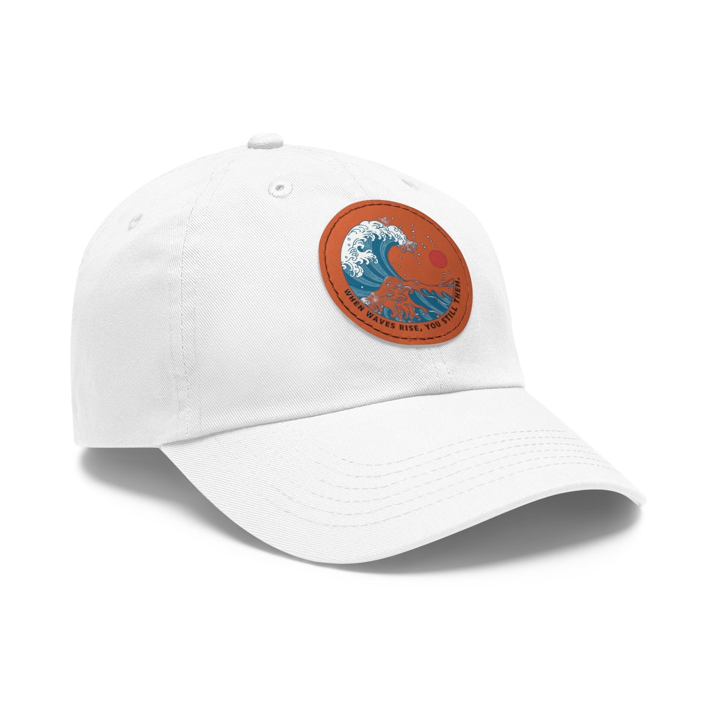 ‘Wind & Waves” - Dad Hat with Leather Patch (Round)