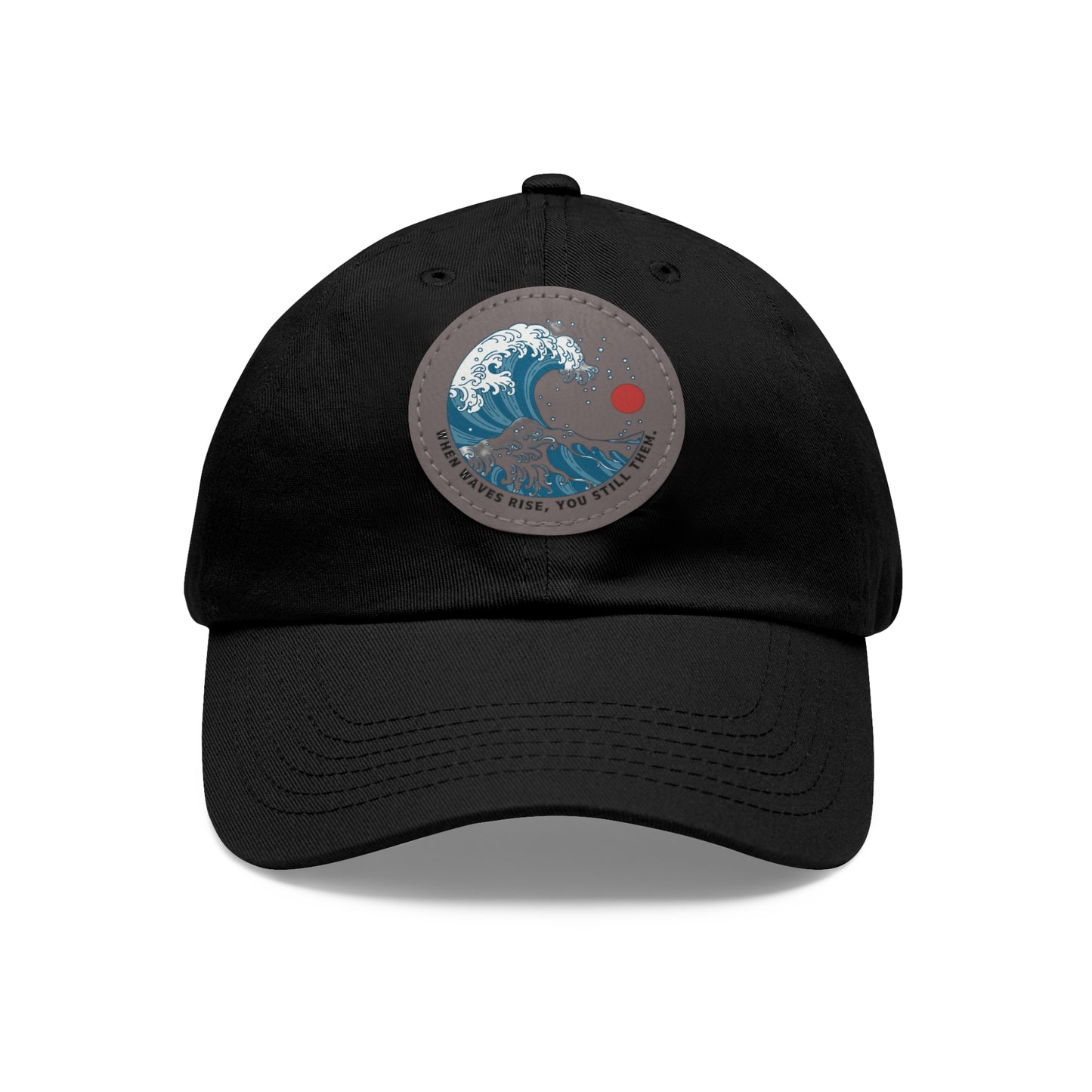 ‘Wind & Waves” - Dad Hat with Leather Patch (Round)