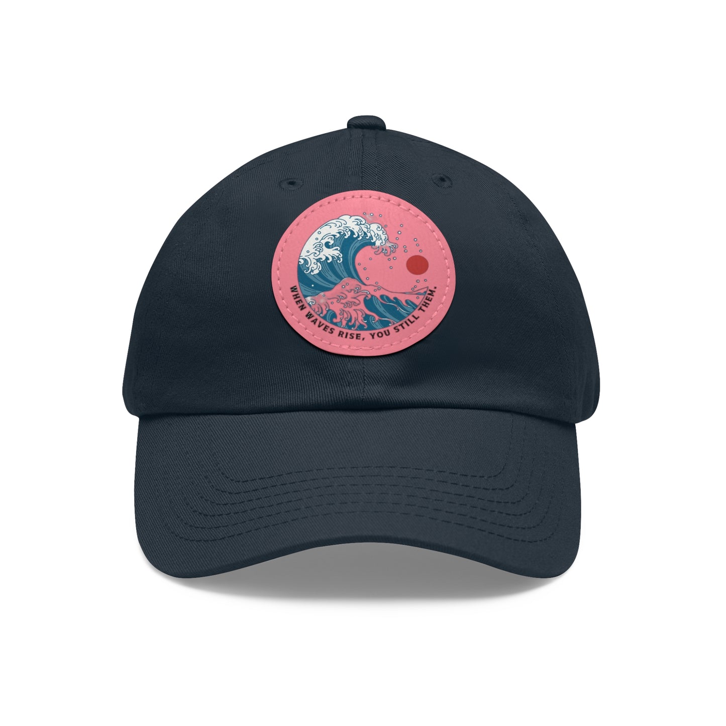 ‘Wind & Waves” - Dad Hat with Leather Patch (Round)