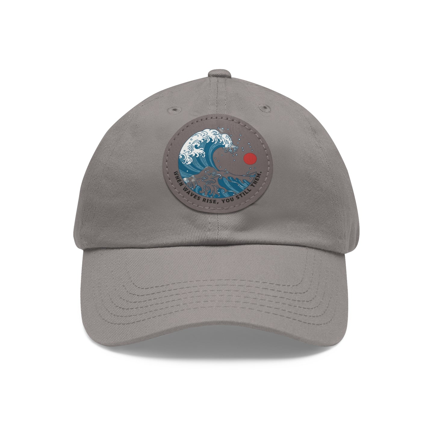 ‘Wind & Waves” - Dad Hat with Leather Patch (Round)