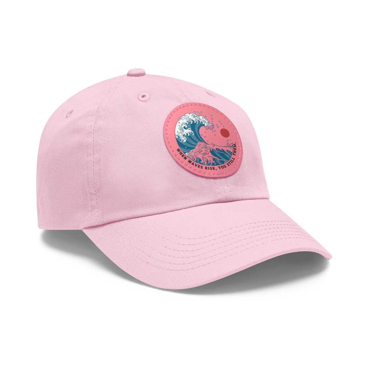 ‘Wind & Waves” - Dad Hat with Leather Patch (Round)
