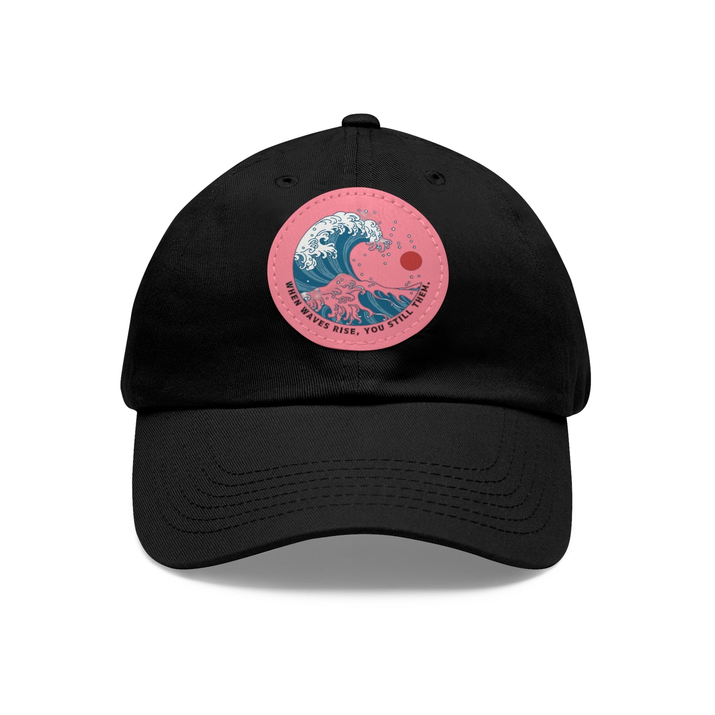 ‘Wind & Waves” - Dad Hat with Leather Patch (Round)