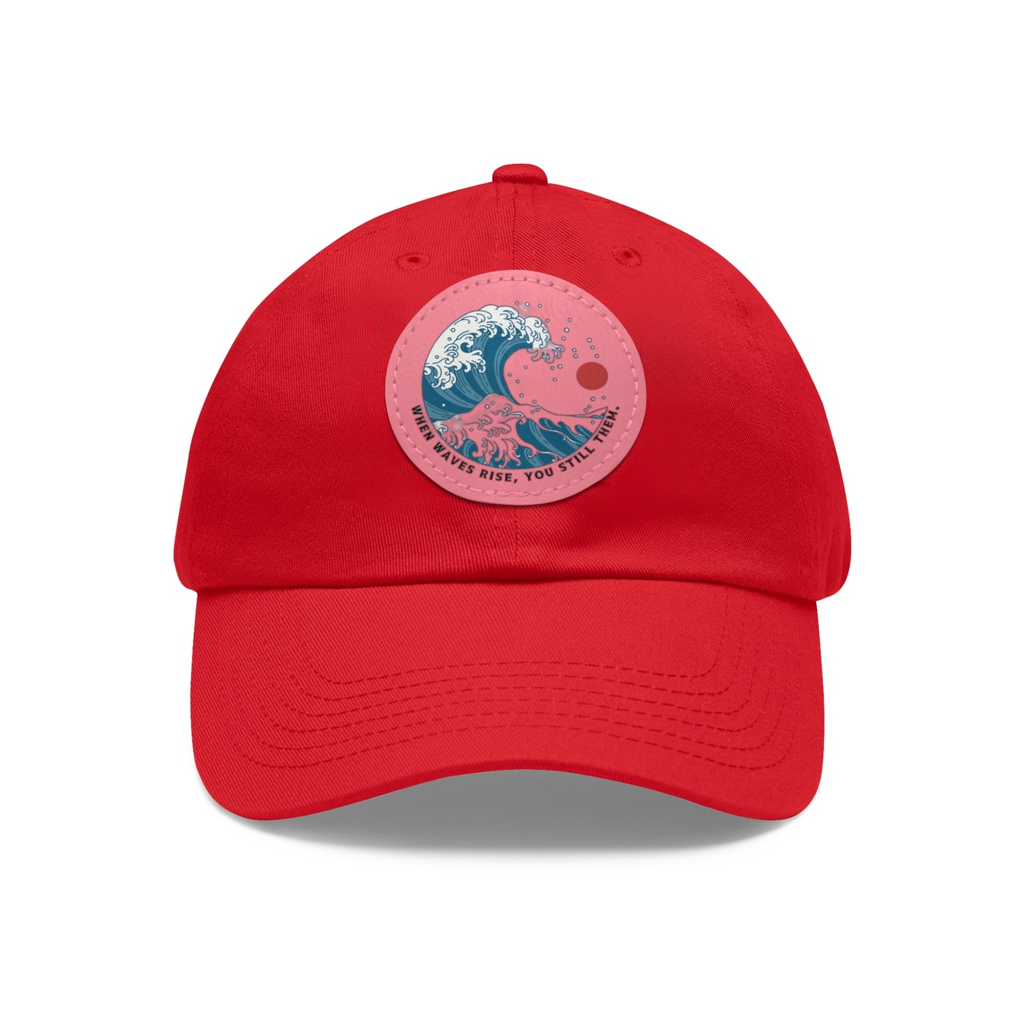 ‘Wind & Waves” - Dad Hat with Leather Patch (Round)
