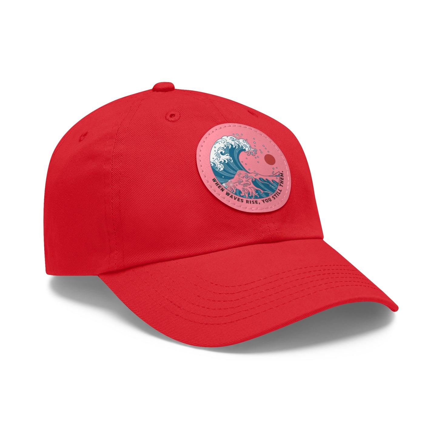 ‘Wind & Waves” - Dad Hat with Leather Patch (Round)