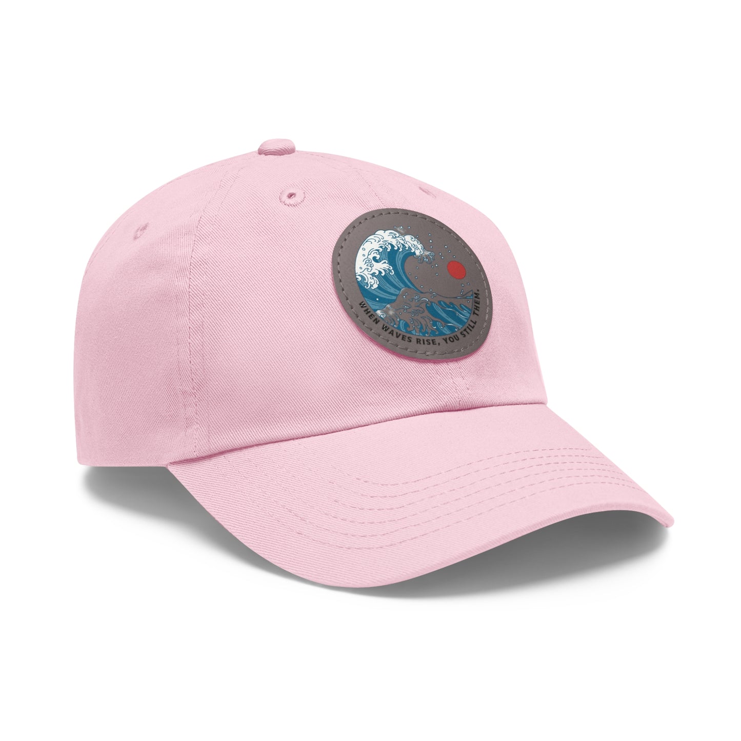 ‘Wind & Waves” - Dad Hat with Leather Patch (Round)