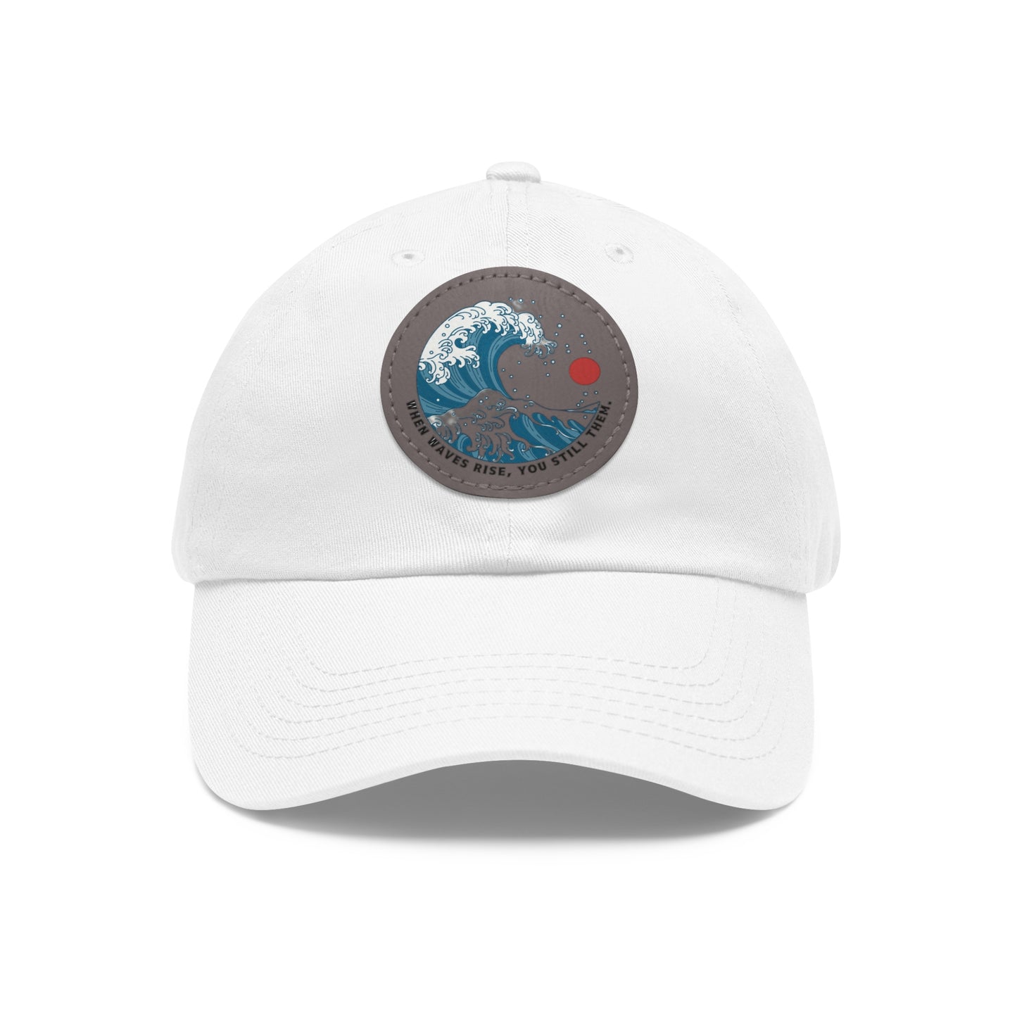 ‘Wind & Waves” - Dad Hat with Leather Patch (Round)