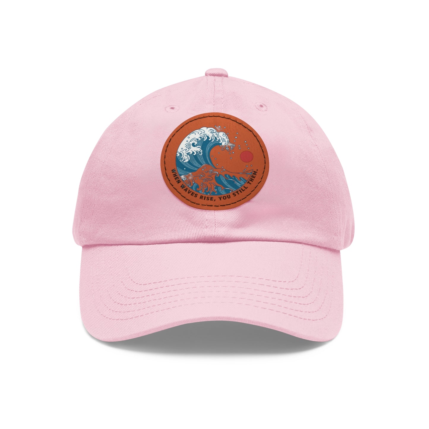 ‘Wind & Waves” - Dad Hat with Leather Patch (Round)