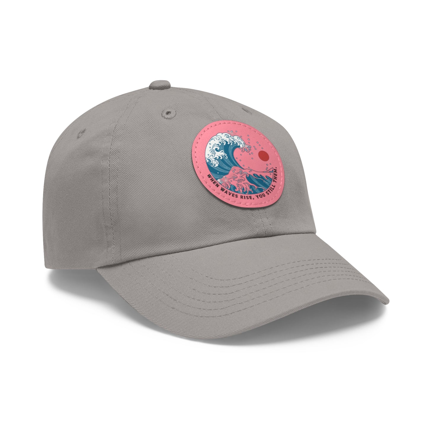 ‘Wind & Waves” - Dad Hat with Leather Patch (Round)