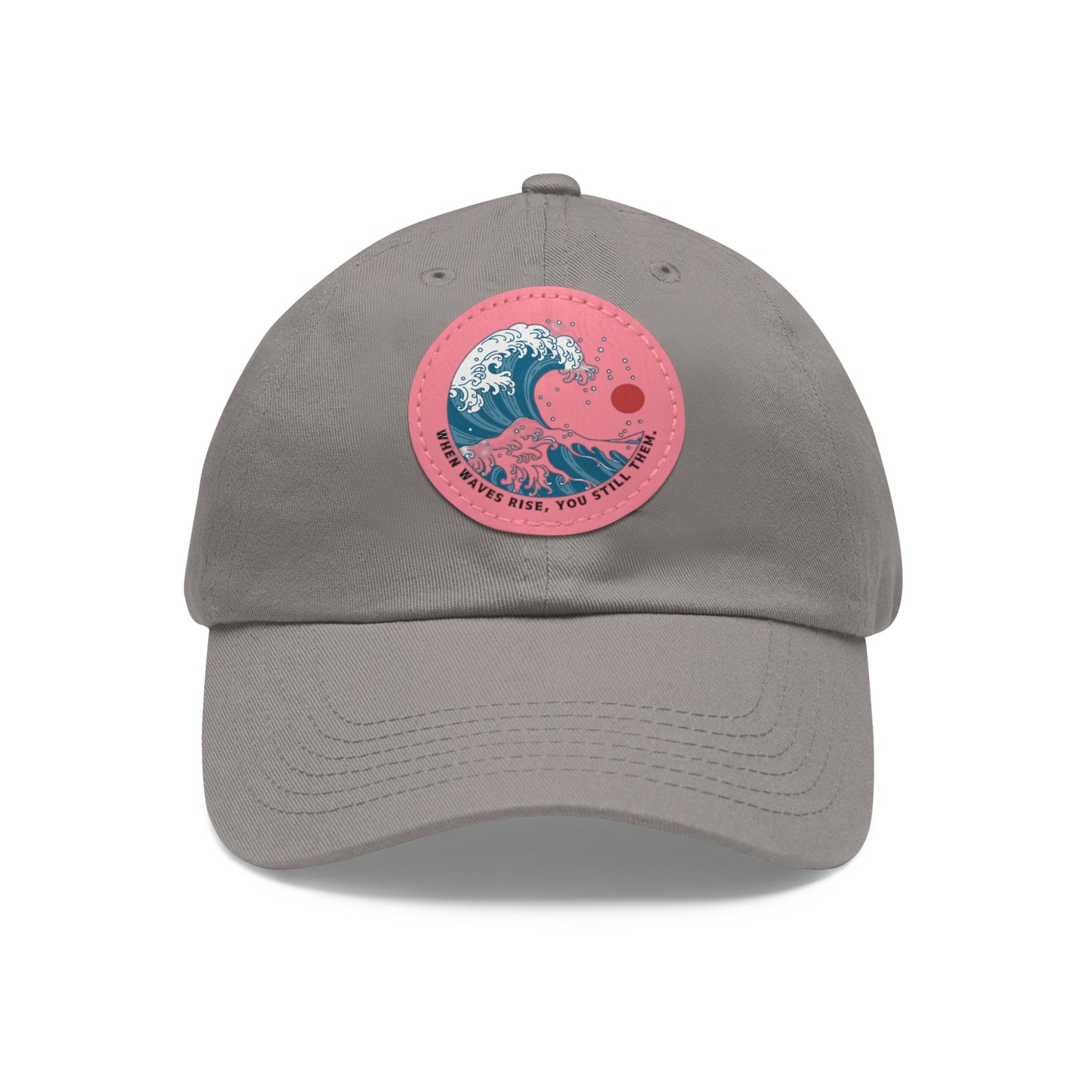 ‘Wind & Waves” - Dad Hat with Leather Patch (Round)
