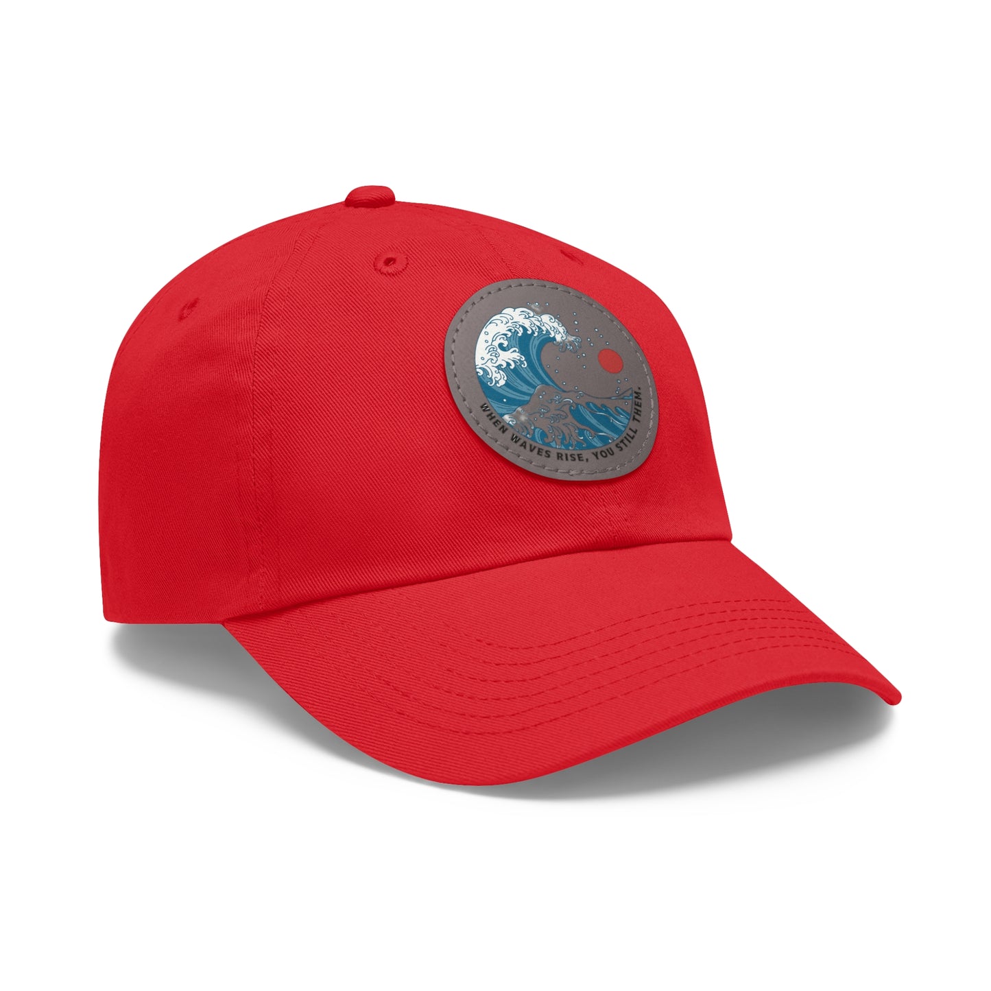 ‘Wind & Waves” - Dad Hat with Leather Patch (Round)
