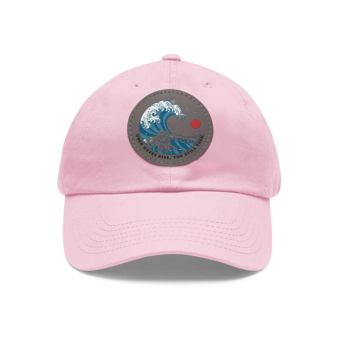 ‘Wind & Waves” - Dad Hat with Leather Patch (Round)