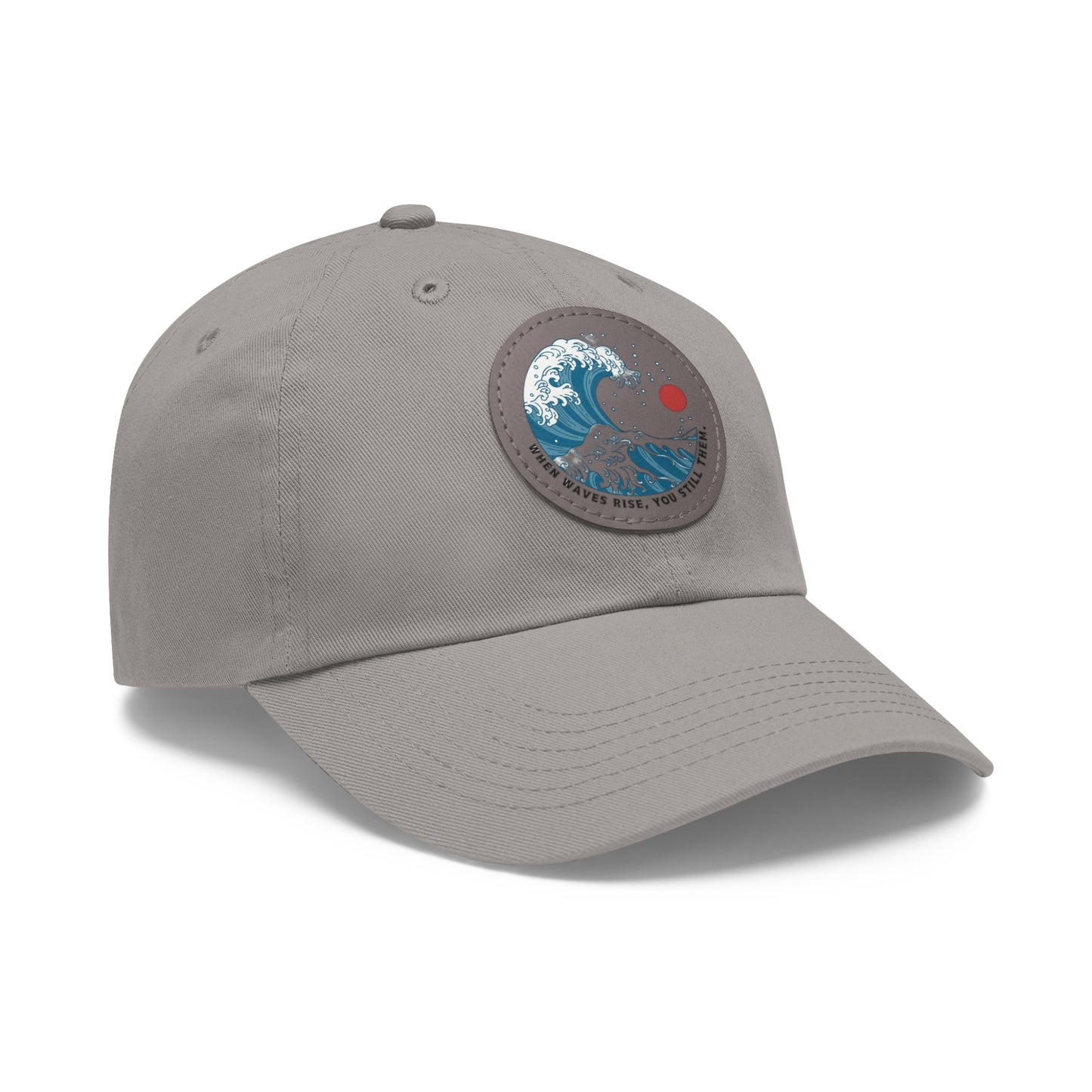 ‘Wind & Waves” - Dad Hat with Leather Patch (Round)
