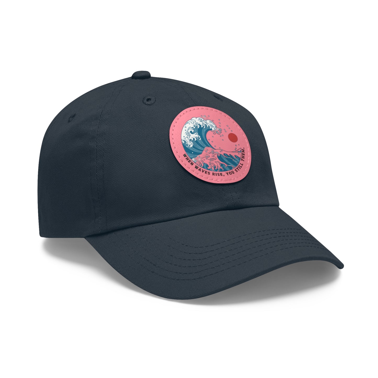 ‘Wind & Waves” - Dad Hat with Leather Patch (Round)