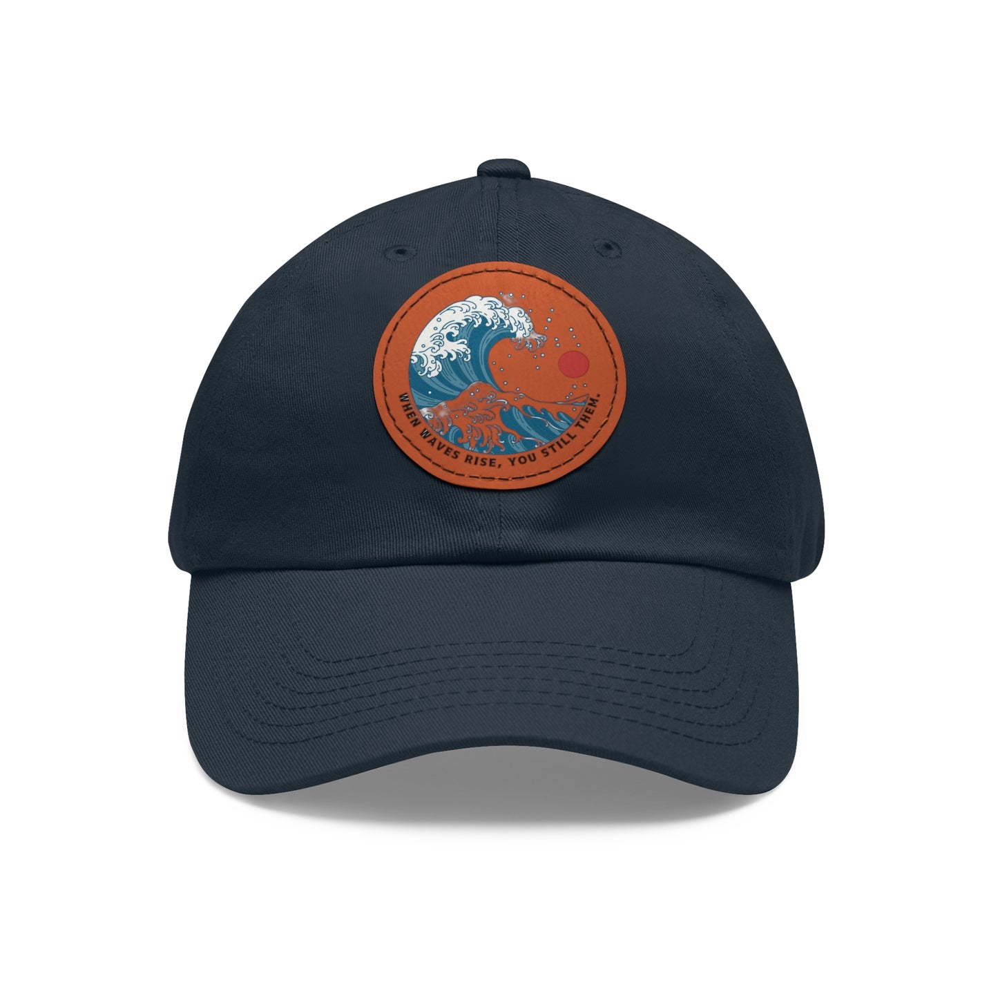 ‘Wind & Waves” - Dad Hat with Leather Patch (Round)