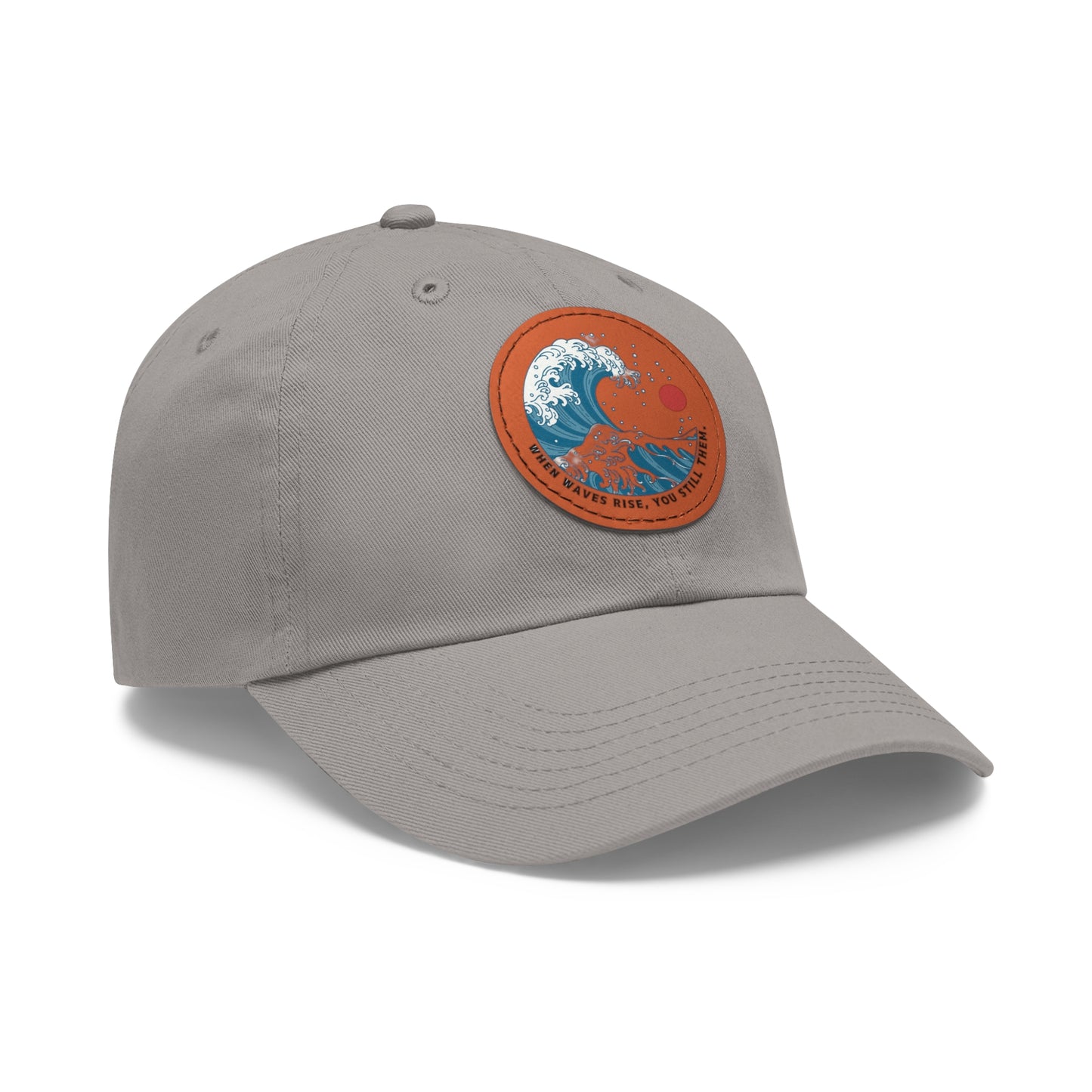 ‘Wind & Waves” - Dad Hat with Leather Patch (Round)