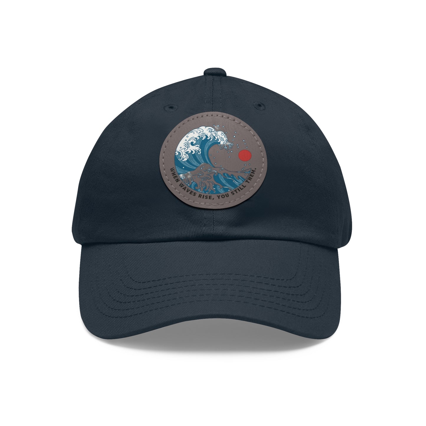 ‘Wind & Waves” - Dad Hat with Leather Patch (Round)