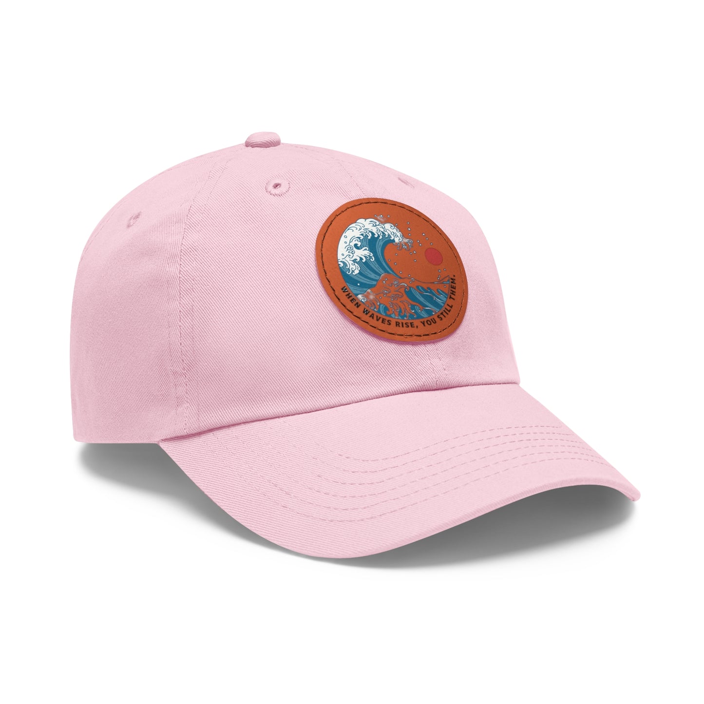 ‘Wind & Waves” - Dad Hat with Leather Patch (Round)