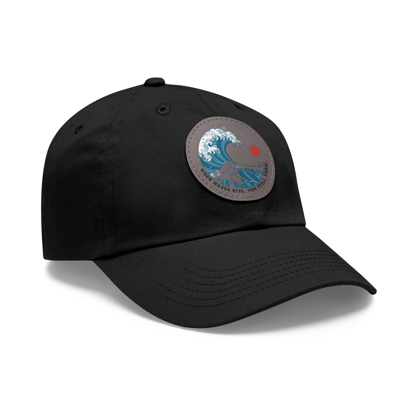 ‘Wind & Waves” - Dad Hat with Leather Patch (Round)