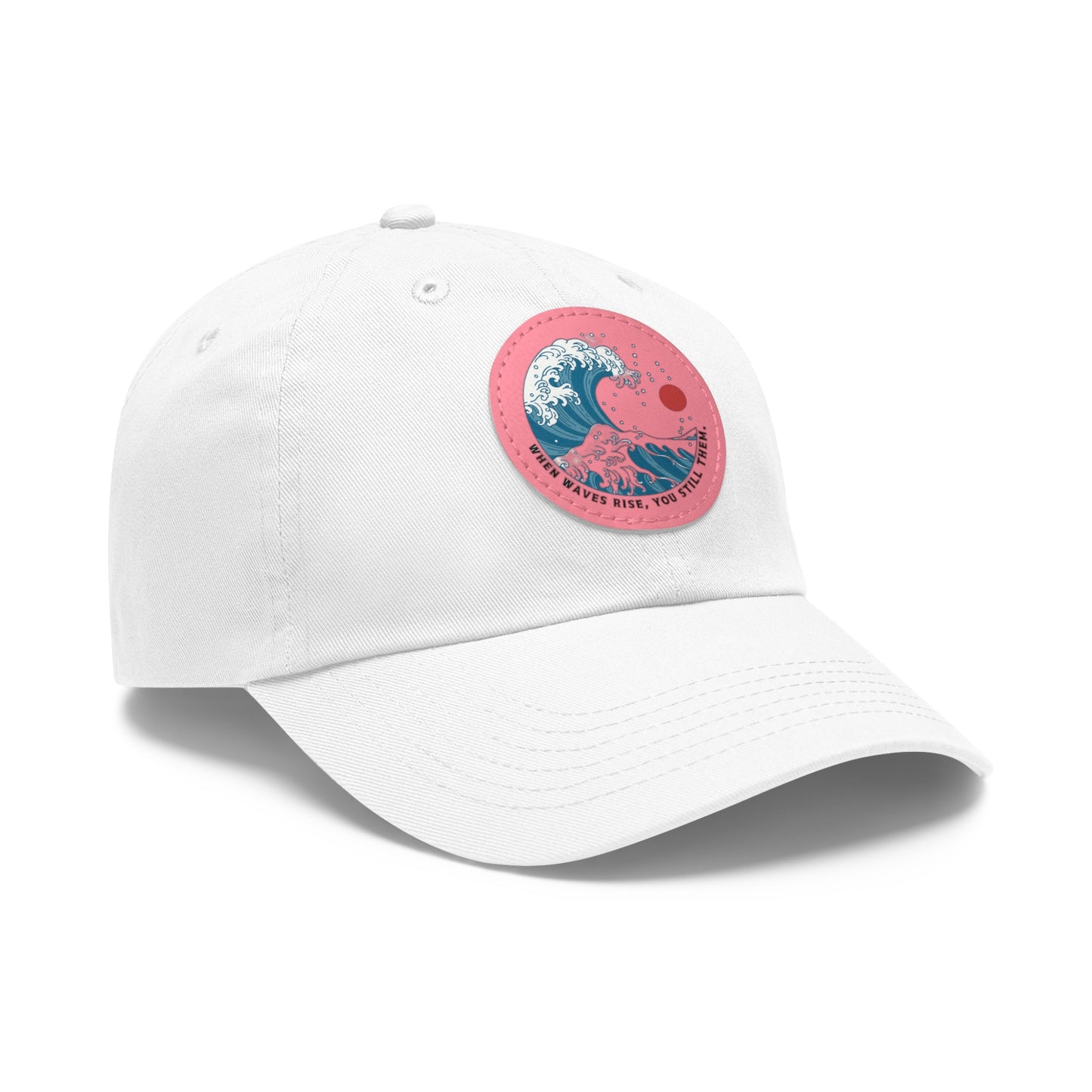 ‘Wind & Waves” - Dad Hat with Leather Patch (Round)
