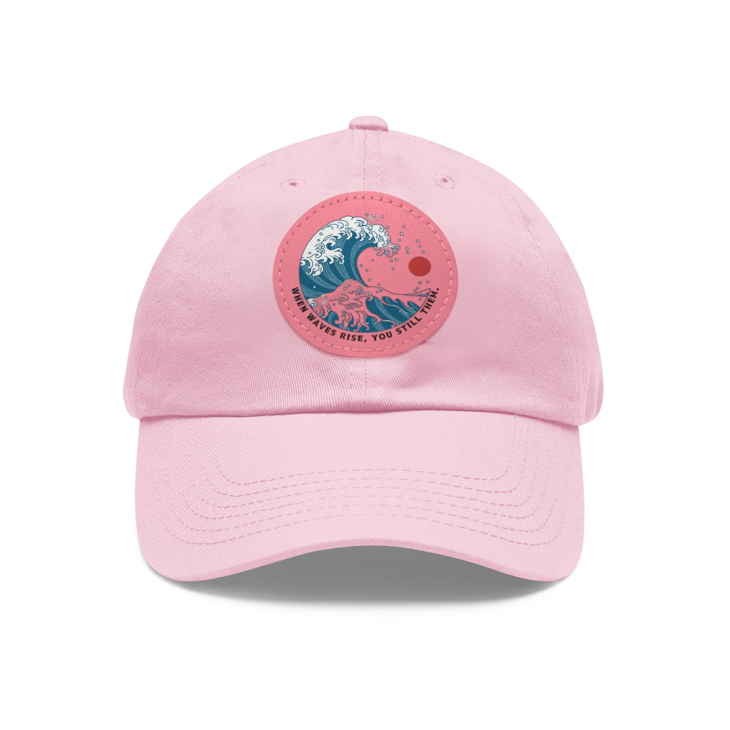 ‘Wind & Waves” - Dad Hat with Leather Patch (Round)