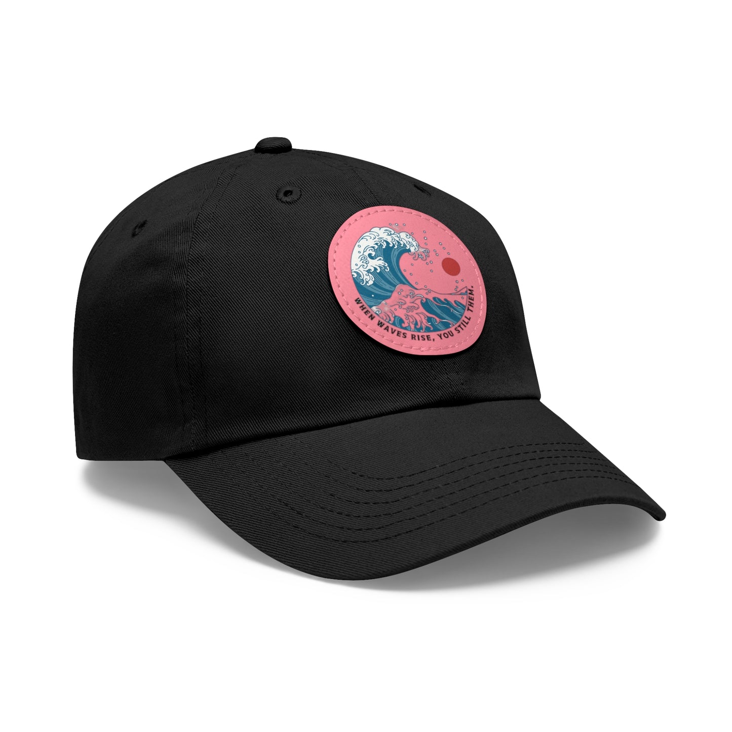 ‘Wind & Waves” - Dad Hat with Leather Patch (Round)
