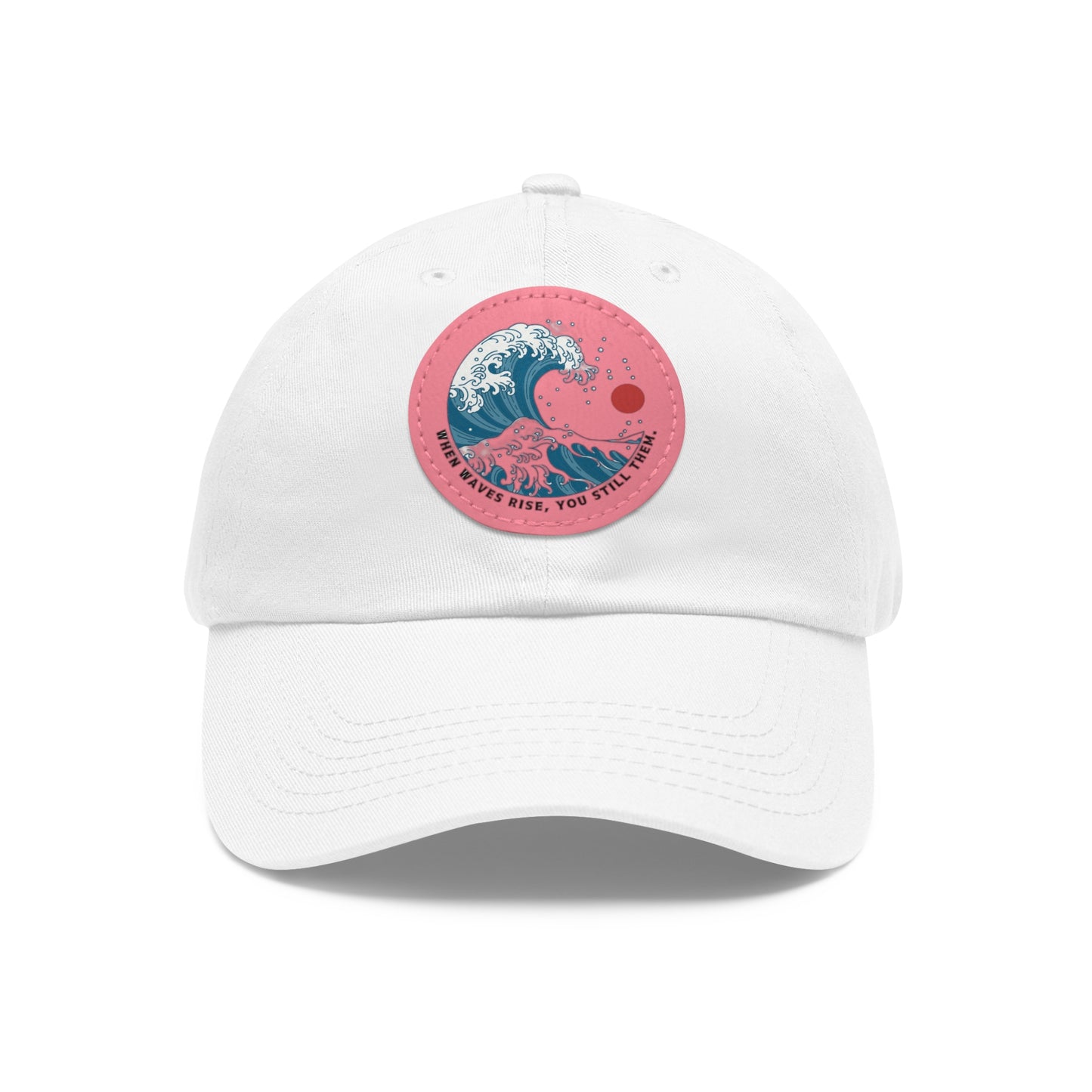 ‘Wind & Waves” - Dad Hat with Leather Patch (Round)