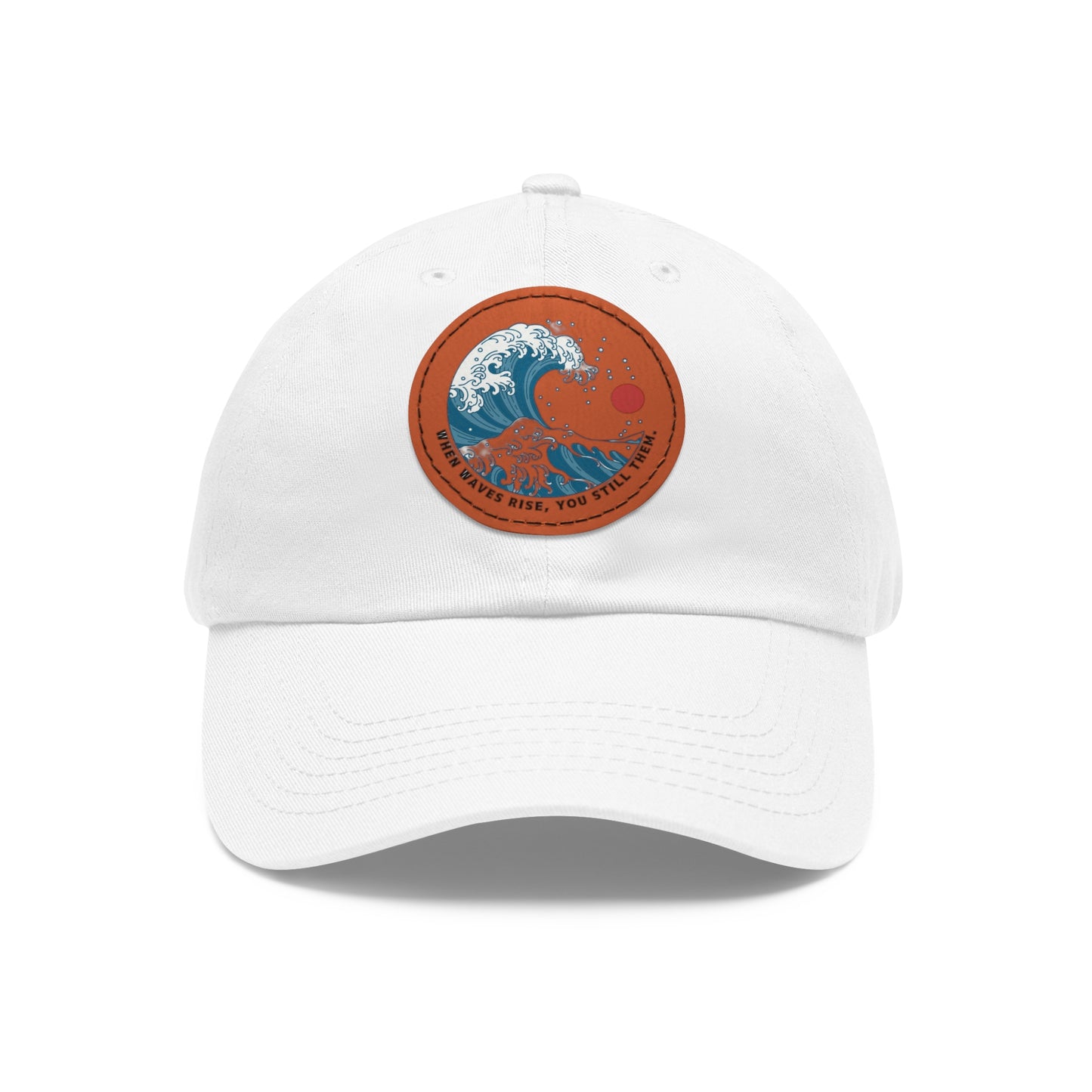 ‘Wind & Waves” - Dad Hat with Leather Patch (Round)