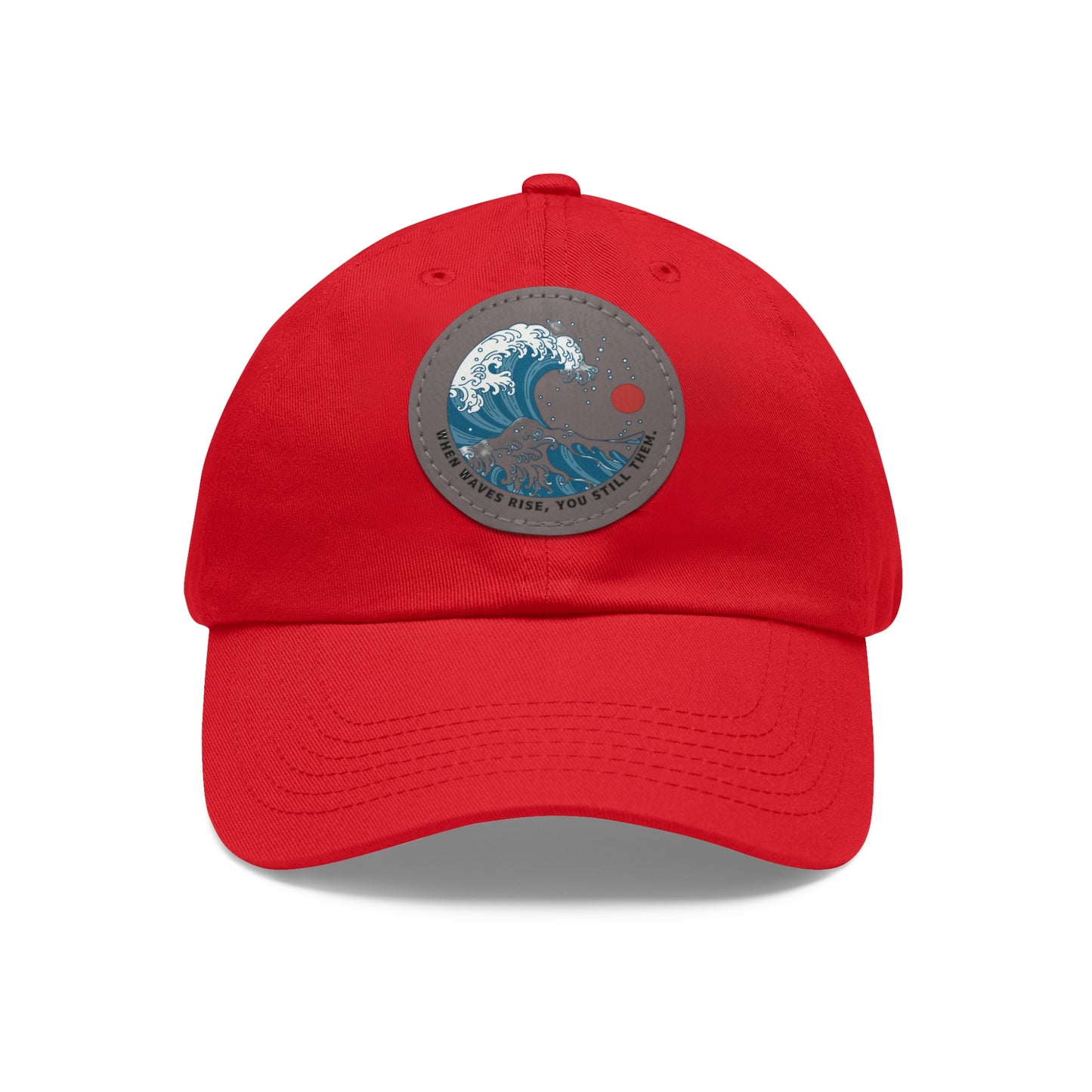 ‘Wind & Waves” - Dad Hat with Leather Patch (Round)
